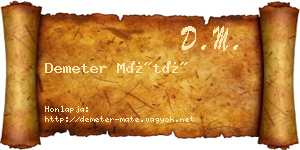 Demeter Máté névjegykártya