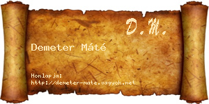 Demeter Máté névjegykártya