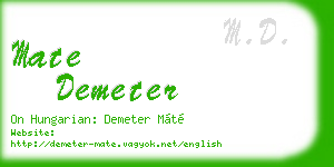 mate demeter business card