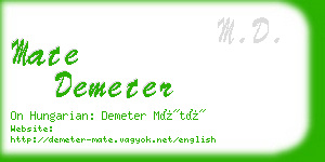 mate demeter business card